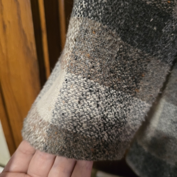 PRIVATE CONCEPTS WOMAN Plaid Neutral Blazer with Button Closure Wool Blend XL - Picture 13 of 17